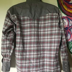 Grey & red flannel shirt wrangler large no iron